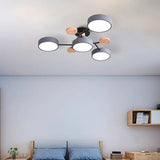 Tyalez Contemporary Round Iron LED Semi-Flush Chandelier