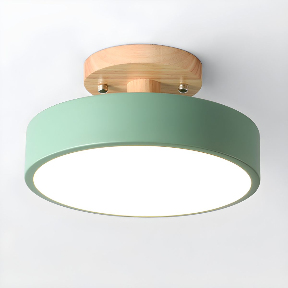 Tyalez Round  Semi Flush Wooden Ceiling Light