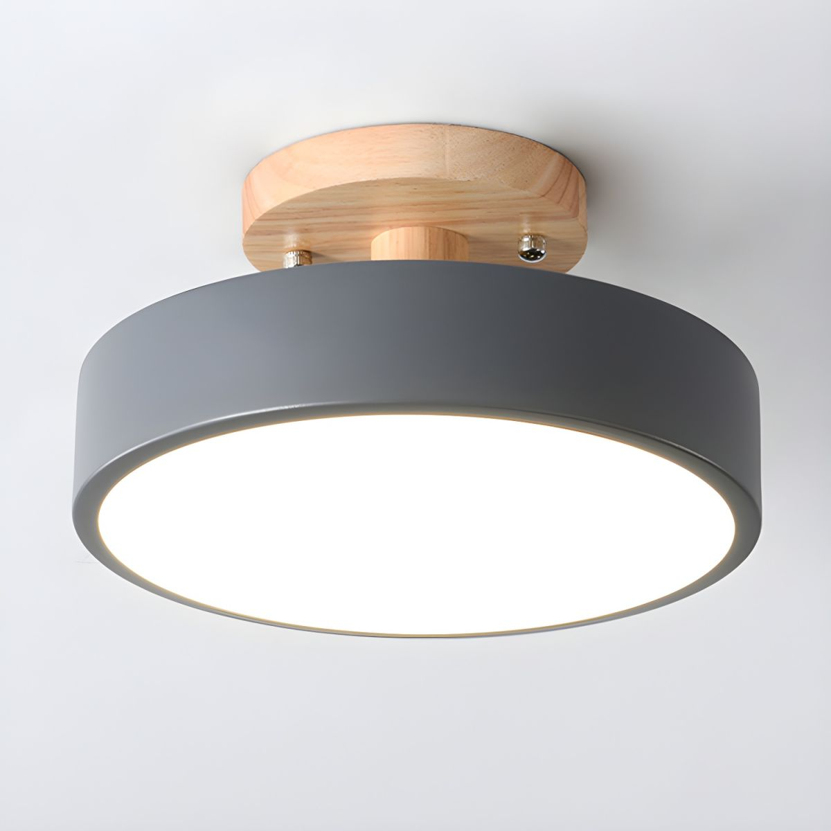 Tyalez Round  Semi Flush Wooden Ceiling Light