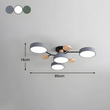 Tyalez Contemporary Round Iron LED Semi-Flush Chandelier