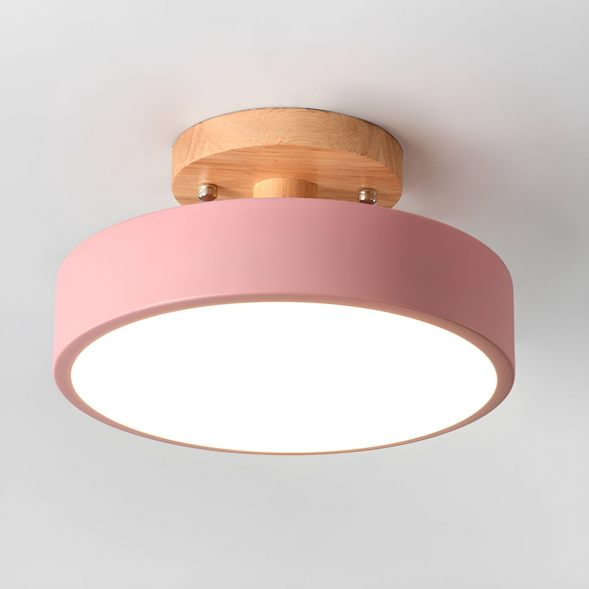 Tyalez Round  Semi Flush Wooden Ceiling Light