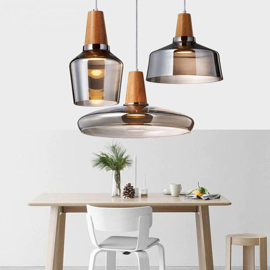 Tyalez Antique Glass Coated Wood Pendant Lights