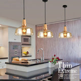 Tyalez Antique Glass Coated Wood Pendant Lights