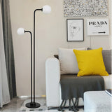 Tyalez Modern 2 Glass Lights Black Marble Floor Lamp