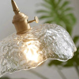 Irregular Brass Glass Pendant Light – Bedroom Hanging Lamp