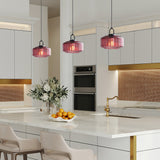 Tyalez Mid Century Striped Glass Pendant Light