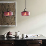 Tyalez Mid Century Striped Glass Pendant Light