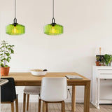 Tyalez Mid Century Striped Glass Pendant Light