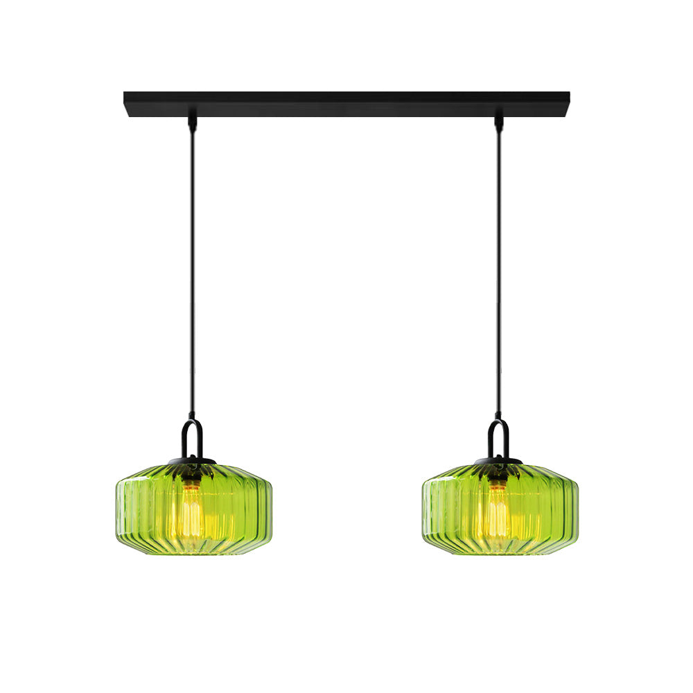 Tyalez Mid Century Striped Glass Pendant Light