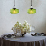 Tyalez Mid Century Striped Glass Pendant Light