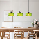 Tyalez Mid Century Striped Glass Pendant Light