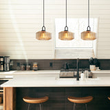 Tyalez Mid Century Striped Glass Pendant Light