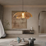Tyalez Rattan Petal Rustic Lamp Shade Pendant Light
