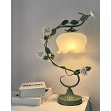 Tyalez Green Pink White Rose Flower Table Lamp