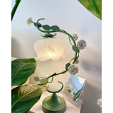 Tyalez Green Pink White Rose Flower Table Lamp