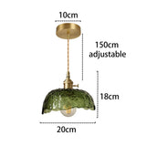 Irregular Brass Glass Pendant Light – Bedroom Hanging Lamp